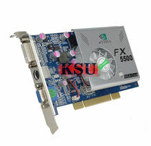 Видеокарта, высокое качество, PCI FX5500 256 Мб, 128bit DDR VGA + DVI + S, Графическая карта, поддержка PCI 2X / 4X 2024 - купить недорого
