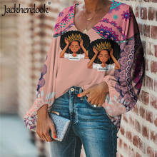 Jackherelook Women's Blouses Summer/Spring Top Shirt Pink Bohemia Floral Afro Black Girl Art Harajuku Clothing Blusas Feminina 2024 - buy cheap
