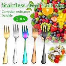 Steel Small Fork Western Food Daily Refreshment Fork Tableware Western-style Color Mirror Three-tooth Fruit Fork 2024 - buy cheap
