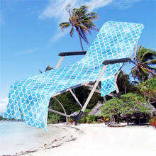 Alça de praia com estampa em escala de sereia, cadeira reclinável com bolso, toalha de praia de microfibra macia, cobertura de cadeira dobrável para sol 2024 - compre barato