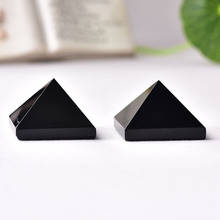 Pirâmide de cura mineral de obsidiana, cristal natural super bonito, pode ser usado para decoração caseira, presentes e meditação diy, 1 peça 2024 - compre barato