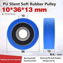 2pcs 6200RS Rubber-coated Bearing Pulley Rolling Pulley Soft Rubber PU Conveyor Belt Rolling Wheel 10*36*13mm 2024 - buy cheap