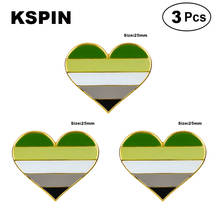 Aromantic Pride Flag Heart Shape Lapel Pin Brooches Pins Flag badge Brooch Badges 2024 - buy cheap