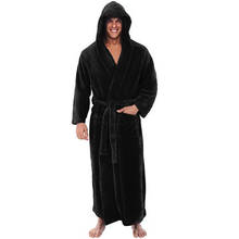 U-SWEAR Winter Plush Lengthened Shawl Bathrobe Home Clothes Long Sleeved Robe Coat Men Robe Albornoz Hombre Fur Robe 2024 - buy cheap