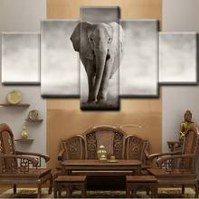 Hd Prints Pictures Home Decoration 5 Pieces Animal Elephant Painting Canvas Modular Poster Wall Art For Living Room Framework 2024 - buy cheap