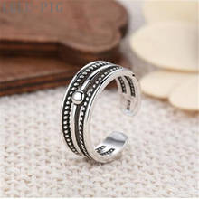 LULU-PIG  Korean 925  Silver Ring Female Personality Simple Temperament Hipster Retro Multilayer Food Ring   KJZ0328 2024 - buy cheap