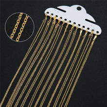 Lote de 12 cadenas de eslabones de Metal para mujer, 1,5mm de diámetro, cadena de eslabones de Color dorado y cobre, joyería de moda, longitud de 40cm 2024 - compra barato