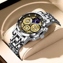 2021 lige relógio masculino marca de luxo esportes relógios cronógrafo quartzo relógio de pulso data masculino oco relogio masculino 2024 - compre barato