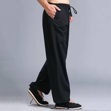 Casual Harem Pants Men Jogger Pants Chinese Traditional Harajuku Kung Fu Tang Suit Tai Chi Uniform Cotton Linen Trousers 2024 - buy cheap