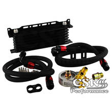 7 Row Engine Racing Trust Oil Cooler w/ Thermostat Oil Filter Adapter Kit  Black/Blue 2024 - buy cheap