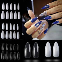 500PCS/PACK Professional False Nails Full Cover Natural Artificial Detachable Nails Tips Oval Stiletto Nail Tips Fake Nails 2024 - buy cheap