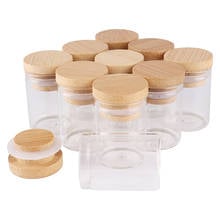 Tubos de ensayo con tapas de bambú, 15ml, 30x40mm, frascos de vidrio, bolsas de amasar, Botella de deseo para de boda, 24 unidades 2024 - compra barato