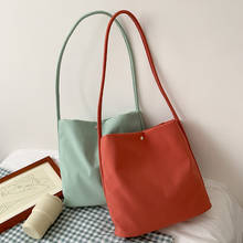 Женская сумка-мешок на плечо, однотонная модная сумка-мессенджер из полиуретана 2024 - купить недорого