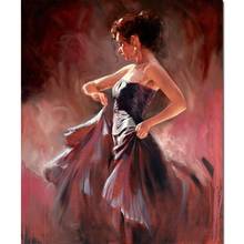 Canvas Wall Art Paintings Tango Dancer In Red Portrait Oil Beautiful Women Artwork For Bedroom Bathroom Hand Painted Home Decor 2024 - buy cheap