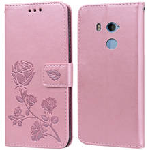 Luxury Leather Flip Book Case for HTC U11 Life U11 Plus Ocean Rose Flower Wallet Stand Case Phone Cover Bag coque 2024 - buy cheap