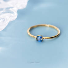 Женские квадратные кольца Colusiwei из стерлингового серебра 925 пробы с синими кристаллами, регулируемые свадебные ювелирные украшения 2024 - купить недорого