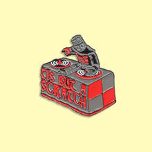 DJ Mucis Enamel Pin Red Music Station Badge Brooch Denim Clothes Backpack Fashion Art Jewelry Gift For Friends Music Lover 2024 - buy cheap