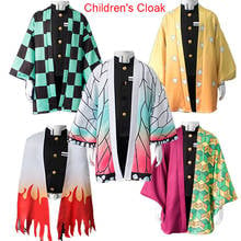 Demon Slayer Kimetsu no Yaiba Kids Cosplay Costume Kamado Tanjirou Children's Coat Japanese Kimono Cloak Kochou Shinobu 2024 - buy cheap