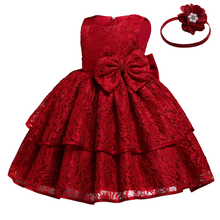 Vestido de princesa de cumpleaños para niñas de 1 a 2 años, tutú de fiesta de encaje de flores para niños pequeños, Vestidos de boda elegantes, vestido de baile de bautizo 2024 - compra barato
