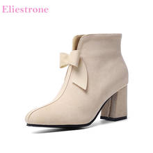 Sale  Brand New Fashion Beige Black Women Ankle Casual Boots High Heels Lady Shoes LS925 Plus Big Small Size 11 32 43 46 2024 - buy cheap