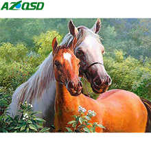 AZQSD краска по номеру живопись на холсте с изображением лошади наборы для рисования ручная краска ed без рамки Рисование по номеру на холсте домашний декор животных 2024 - купить недорого