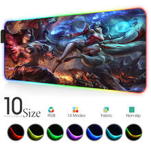 Mouse pad gamer liga of legends rgb, acessório grande para jogos com mouse retroiluminado 2024 - compre barato