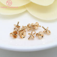 (3806)20PCS 3MM 24K Gold Color Plated Brass Half hole Pearl Beads Connect Charms Beads Caps High Quality Jewelry Findings 2024 - compre barato