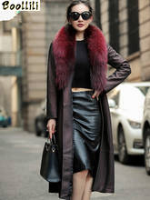 Boollili Real Leather Jacket Winter Jacket Women Real Fox Fur Collar Sheepskin Coat Female Streetwear Long Windbreaker 2024 - buy cheap