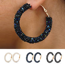European and American best-selling fashion simple personality retro exaggerated Earrings large circle crystal earrings earrings 2024 - buy cheap