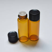 Fashion 5ml Amber Glass Bottle with Orifice Reducer and Cap Small Essential Oil Bottle 50pcs 2024 - buy cheap