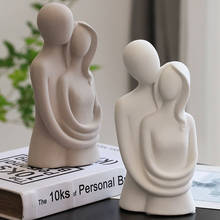 Creative Abstract Characters Couple Ornaments Frosted Ceramic Home Decorations Nordic Modern Arts Sculpture Crafts Wedding Gifts 2024 - buy cheap