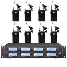 Профессиональный UHF беспроводной микрофон серии 8 каналов lavalier микрофон, используется для церкви сцены микрофон 2024 - купить недорого
