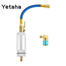 Yetaha-inyector de aceite para aire acondicionado A/C, adaptador de acoplador, herramienta de inyección R134A R12 R22, tubo de relleno de refrigerante líquido de 2OZ, 1/4" 2024 - compra barato