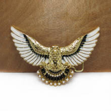 BuckleClub enameled flying eagle cowboy jeans gift  belt buckle FP-01348 gold FINISH for men 4cm width loop drop shipping 2024 - buy cheap