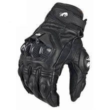Популярные мужские кожаные мотоциклетные перчатки, защитные мотоциклетные перчатки, черные перчатки для мотокросса 2024 - купить недорого