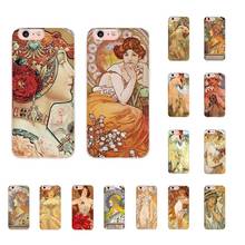 MaiYaCa art poster ALPHONSE MUCHA Phone Case for iphone 13 11 12 pro XS MAX 8 7 6 6S Plus X 5S SE 2020 XR case 2024 - buy cheap