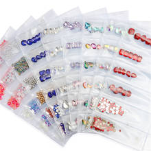 Paquete de diamantes de imitación en forma de diamante para decoración de uñas, accesorios para manicura, varios colores, mezcla de tamaños, gemas de cristal 3D, 6 cuadrículas 2024 - compra barato