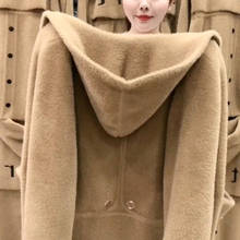Женская осенне-зимняя модная куртка с капюшоном из меха норки и бархата, Женская Короткая свободная верхняя одежда, однотонные пальто для женщин среднего возраста, M670, 2021 2024 - купить недорого