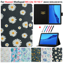 Capa de proteção para tablet com suporte de 10.1 ", para huawei mediapad m5 lite, m5 lite 10 case, 10.1, padrão floral, da moda 2024 - compre barato