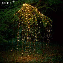 Fio de cobre com luzes de led, luz de fada cascata para decoração de árvore de natal, fio de cobre com 600 leds 2024 - compre barato