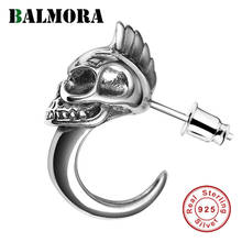 BALMORA-pendientes de plata de ley 925 con forma de calavera para hombre y mujer, joyería Punk, Estilo Vintage, 1 par 2024 - compra barato