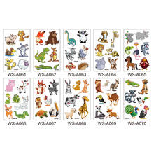 10pcs Animals Theme Temporary Tattoos Zoo Patterned Body Art Waterproof Tattoos for Kids Jungle Woodland Animal Party Favors 2024 - buy cheap