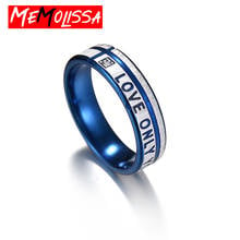 Love Only You Rings for Men 316L Stainless Steel Simple Desion Blue Couple Ring Wedding Engagement Eternity Fashion Jewelry 2024 - buy cheap