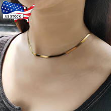 Collar de cadena de serpiente de acero inoxidable para mujer, gargantilla de espiga de Color dorado y plateado de 3mm, joyería de fiesta de boda al por mayor, LDN223 2024 - compra barato