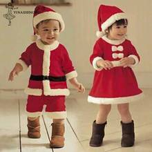 Ano novo crianças papai noel cosplay traje carnaval festa de natal meninas vestido vermelho bebê meninos roupas de natal conjunto halloween 0-10t 2024 - compre barato