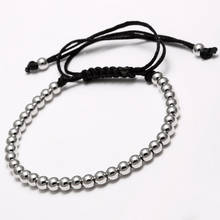 Black Braided Cord Bracelet Handmade Strand Beads Bracelet Adjustable For Women Man Jewelry Gift 2024 - buy cheap