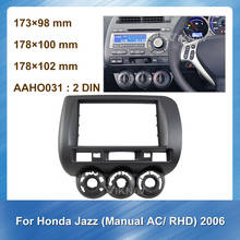 Painel do som automotivo 2 din para honda jazz 2006, placa e adaptador de acabamento facial, dvd e painel de controle remoto 2024 - compre barato