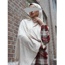 D31 2020 Новый мусульманский Модный хлопковый хиджаб из Джерси Женский головной платок шарф Мусульманский тюрбан головные платки 2024 - купить недорого
