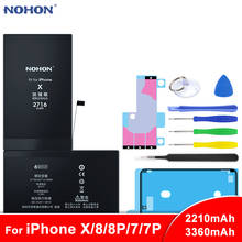 Оригинальный литий-ионный аккумулятор NOHON для iPhone X 7 8 Plus 7 Plus 8 Plus, Сменные Аккумуляторы для телефонов iPhone7 iPhone8, максимальная емкость 2024 - купить недорого