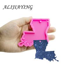 Shiny keychain US state Louisiana shape key ring decoration silicone mold for DIY epoxy resin DY0220 2024 - buy cheap